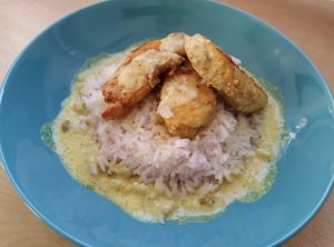 Chicken and Rice with Coconut Ginger Sauce