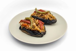 Eggplant stuffed with rice filling