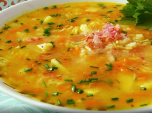 Vegetable soup with rice